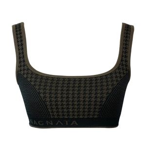 NWT Nagnata Houndstooth Bralet XS/S Moss/Black